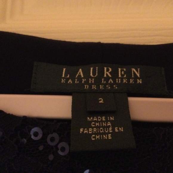 Ralph Lauren black sequins and lace cocktail dress - Picture 2 of 12